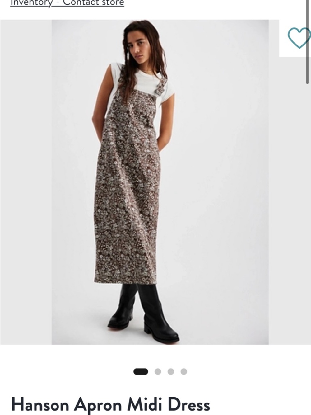 Free People Brown and White Floral Overall Maxi Dress